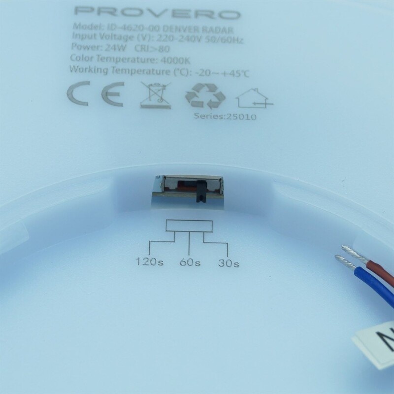 Senzorové svietidlo ID-4620-00 DENVER RADAR stropnica s mikrovlným senzorom LED 24W 2570lm 4000K biele