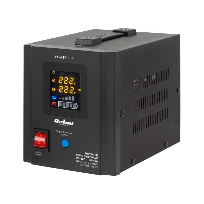 Záložný zdroj Rebel RB-4001 500VA/300W 12V/230V čistý sínus