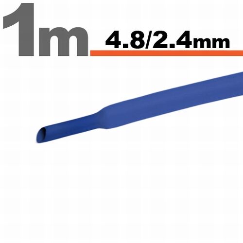 Zmršťovacia hadica 11025K 4,8/2,4mm 1m modrá bužírka