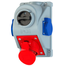 Nástenná zásuvka 96062541W s vypínačom 0-1 32/5+2x230V COMBO-POL IP44 6h