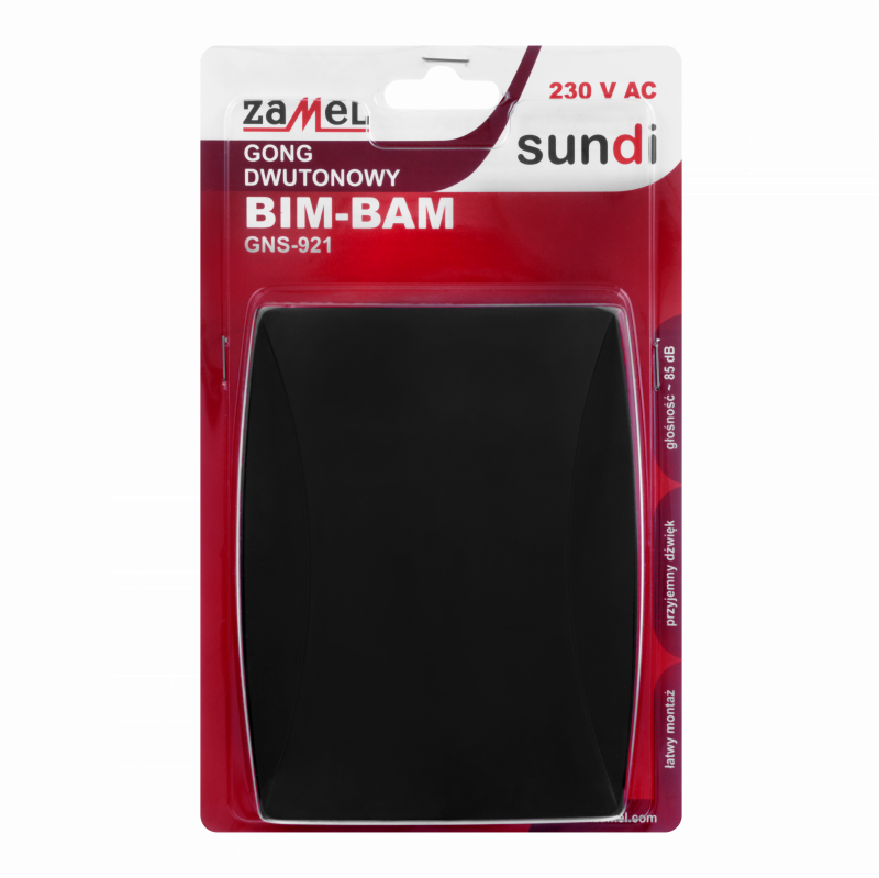 Zvonček GNS-921-CZN BIM-BAM GONG 2-tónový matný čierny