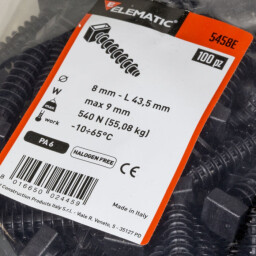 Hmoždinka zatláčacia pre sťahovacie pásky 5458E 8x43mm (cena 100ks/bal.)
