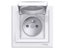 Asfora - EPH2800321 - 1-zásuvka 2P+E 16A/250V IP44 s clonkami - biela