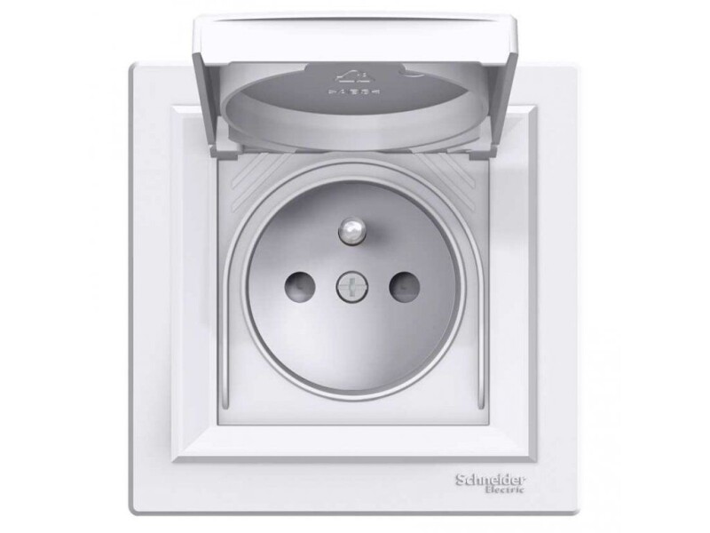 Asfora - EPH2800321 - 1-zásuvka 2P+E 16A/250V IP44 s clonkami - biela