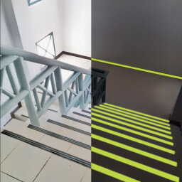 Protišmyková lepiaca páska 25mm x 5m fosforeskujúca (11087D)