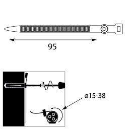 Príchytka pásková pre kábel alebo trubku (ø 38mm) UP-Z 38 UV / 12.39 50ks/balenie