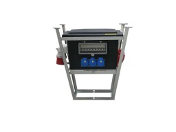 Staveniskový zásuvkový rozvádzač PICOLLO HP311/FI/P-červený so stojanom (1x32/5 , 1x16/5 , 3x230V) istený+chránič , s vypínačom