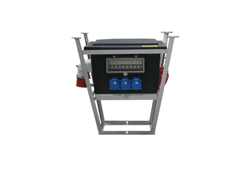 Staveniskový zásuvkový rozvádzač PICOLLO HP311/FI/P-červený so stojanom (1x32/5 , 1x16/5 , 3x230V) istený+chránič , s vypínačom