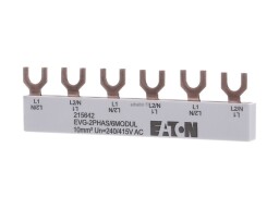 Prepojovacia lišta (vidlička) 1+N-pól., 10mm², dĺžka 104mm 215642 EVG-2PHAS/6MODUL