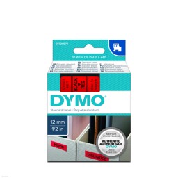 Dymo S0720570 D1 45017 Tape 12mm x 7m Black on Red