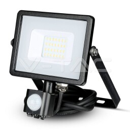 V-TAC LED reflektor so senzorom 20W SAMSUNG chip 1600lm 6000K čierny (453) VT-20-S