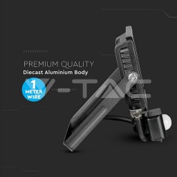 V-TAC LED reflektor so senzorom 20W SAMSUNG chip 1600lm 6000K čierny (453) VT-20-S