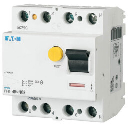 Prúdový chránič Eaton - 112931 - PF6-25/4/01-A (6kA)