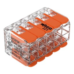 Bezskrutková krabicová svorka 221-420 s páčkami 10x 0,2-4,0mm² WAGO