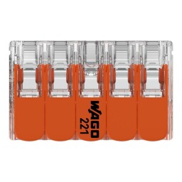 Bezskrutková krabicová svorka 221-420 s páčkami 10x 0,2-4,0mm² WAGO