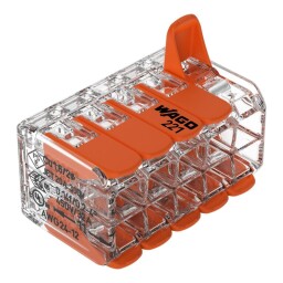 Bezskrutková krabicová svorka 221-420 s páčkami 10x 0,2-4,0mm² WAGO