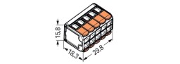 Bezskrutková krabicová svorka 221-420 s páčkami 10x 0,2-4,0mm² WAGO