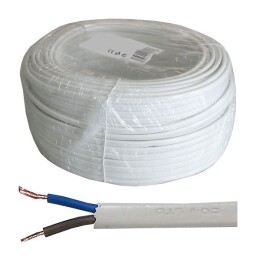 Kábel ohybný H03VVH2-F 2x0,5 (CYLY) PVC biela (plochý profil)