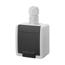 AQUANT 2K 5041-65 povrchová zásuvka 2P+PE IP65 sivá