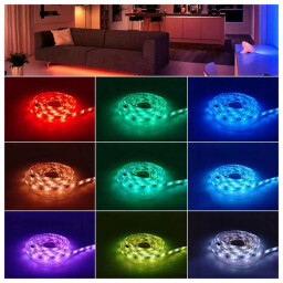 Set RGB LED pás 5m, IP65 so zdrojom a diaľkovým ovl., DA00270