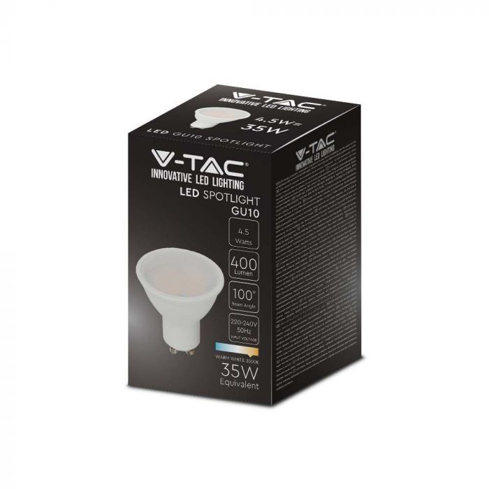 V-TAC LED žiarovka GU10 4,5W SMD 400lm 4000K (211686) VT-1975