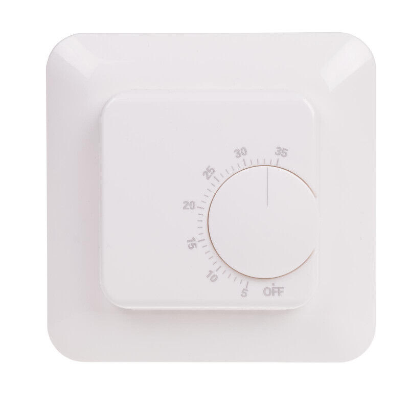 Mechanický termostat RT-824 do krabice , 5-35°C , 2x čidlo (priestor/podlaha) biely