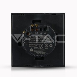 V-TAC WIFI Dotykový spínač (1NO) Amazon Alexa & Google Home Compatible ; čierne sklo (8423) VT-5003-B