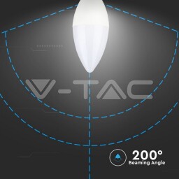 V-TAC LED žiarovka E14 7W 600lm 6000K SAMSUNG Chip sviečka (113) VT-268