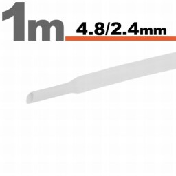 Zmršťovacia hadica 11025W 4,8/2,4mm 1m biela bužírka