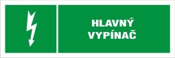 Samolepka č.4 " HLAVNÝ VYPÍNAČ " 105x35mm  zelená