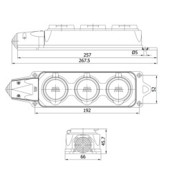 Gumová trojzásuvka 404015 MeteSOLID (3101-328-0300)
