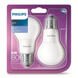 PHILIPS A60 9,5W(60W) E27 220-240V FR 4000K 806lm 2blister 8718696509784