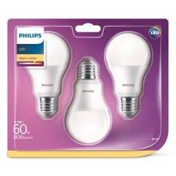 PHILIPS A60 8,5W(60W) E27 220-240V WW FR 2700K 806lm 3blister 8718696761267