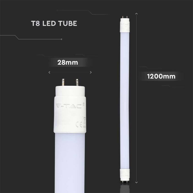 LED trubica T8 12W 120cm G13 sklo 4000K (25ks/Box) 160lm/W V-TAC (216478)
