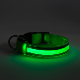 Svietiaci LED Obojok  " L " zelený (60029D)
