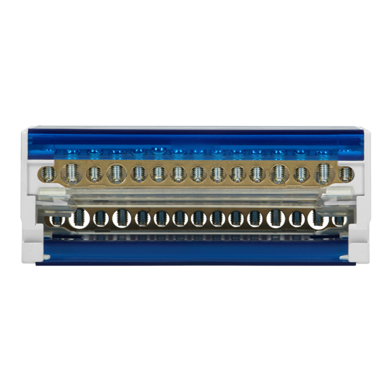 Svorkovnica distribučný blok s krytom na DIN lištu 4-radová (11x 1,5-6mm², 2x 6-16mm², 2x 10-16mm²) ORNO OR-LZ-8202/15