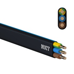 Kábel plochý CYKYLo-J 3x1,5 (CYYpl , YDYp) 450/750V čierny (predaj 100m/balenie!)