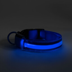Svietiaci LED obojok  " S " modrý (60027A)