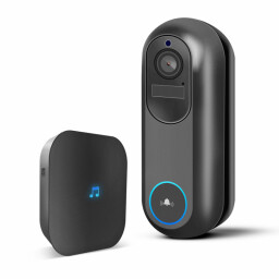 Sada smart (Tuya) Wi-Fi videovrátnika - s akumulátorom,12V - MicroSD, FHD, PIR - čierna 55387BK