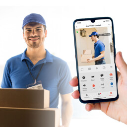 Sada smart (Tuya) Wi-Fi videovrátnika - s akumulátorom,12V - MicroSD, FHD, PIR - čierna 55387BK