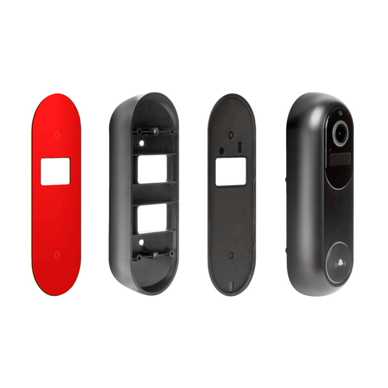 Sada smart (Tuya) Wi-Fi videovrátnika - s akumulátorom,12V - MicroSD, FHD, PIR - čierna 55387BK