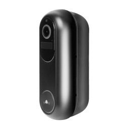 Sada smart (Tuya) Wi-Fi videovrátnika - s akumulátorom,12V - MicroSD, FHD, PIR - čierna 55387BK