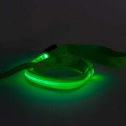 Svietiace LED vodítko 2,5 x 120cm s akumulátorom , zelené (60026C)