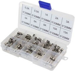 Sada poistiek 5x20mm (F-rýchla) v plastovom puzdre (K824A)