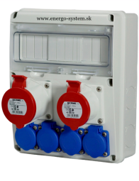 Zásuvková rozvodnica 633.312222 - 1x 32A 5 pól, 1x16A 5 pól, 4x230V ENERBOX