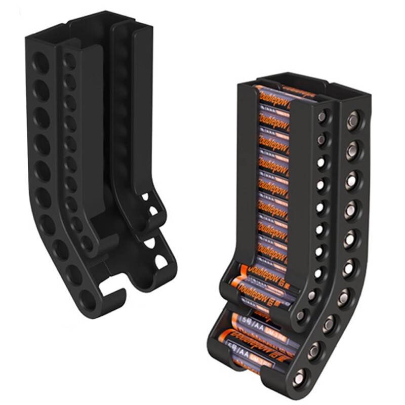 Nástenný držiak- podávač na batérie 10xAA + 10xAAA čierny (balenie neobsahuje bat.)