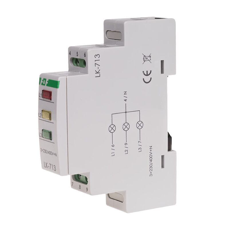 Signálka LK-713K červená/žltá/zelená LED 3x230V DIN