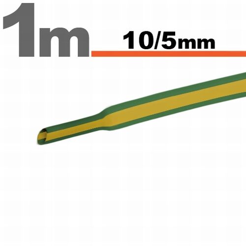 Zmršťovacia hadica 11023X 10/5mm 1m zelená/žltá bužírka