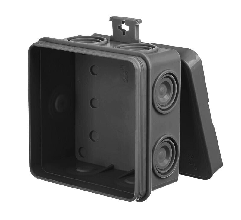 Rozbočovacia krabica E7 0296-02 75x75x39mm čierna