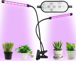 Závesné pestovateľské svietidlo GROW 8W, s klipom , 2-ramenné (K377)